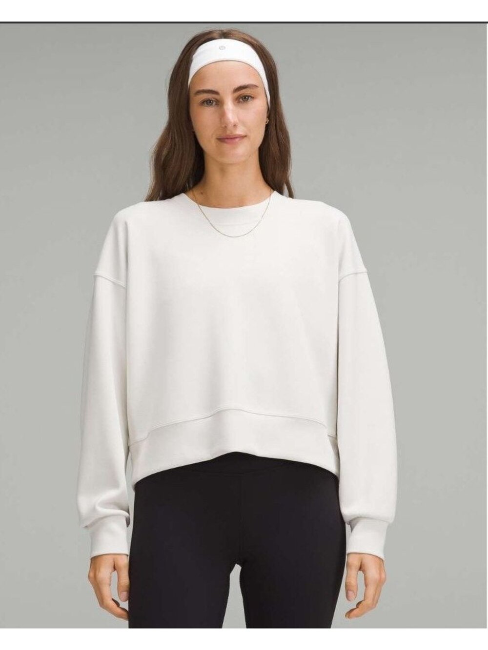 Lululemon Athletica White Sweatsuit Opal Softstreme Perfectly Oversized Cropped